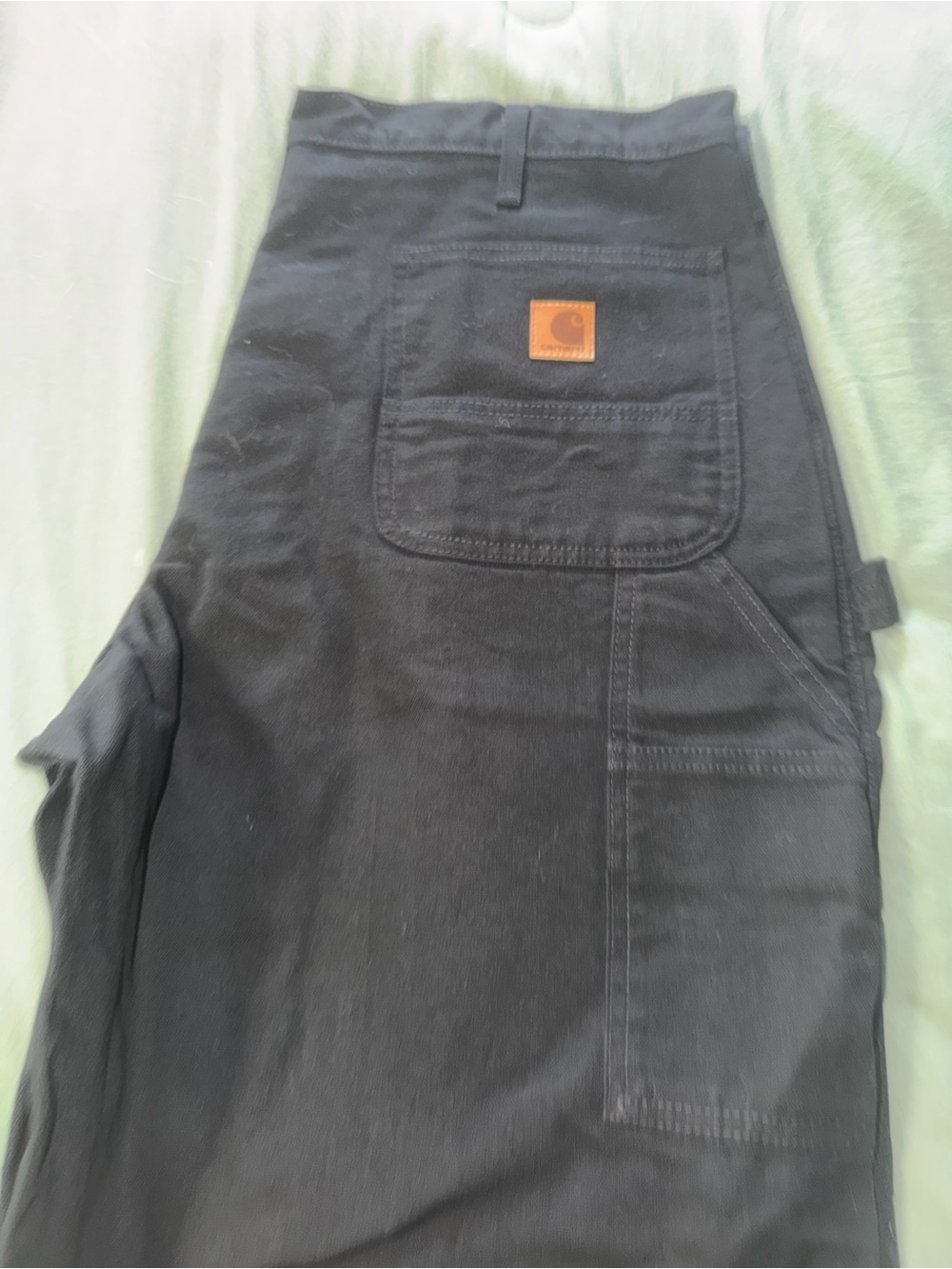 Carhartt Black Work Chinos with Brown Logo Patch